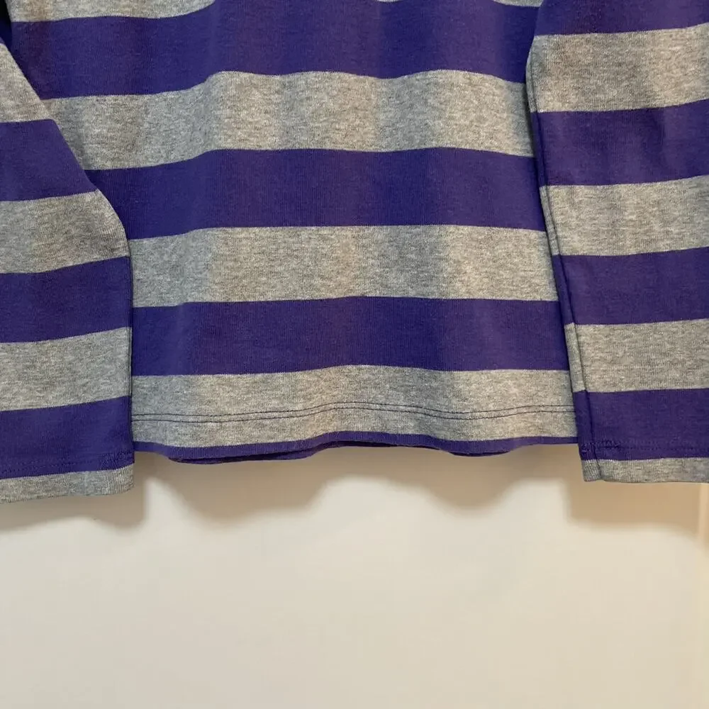 Hanna Andersson Girls Cotton Purple Striped Long Sleeve Top Size 5/110